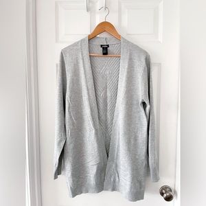 Cocobleu Women’s Grey Pattern Back Open Front Cardigan Size XL